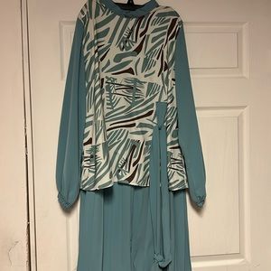 Two piece womens skirt and blouse set